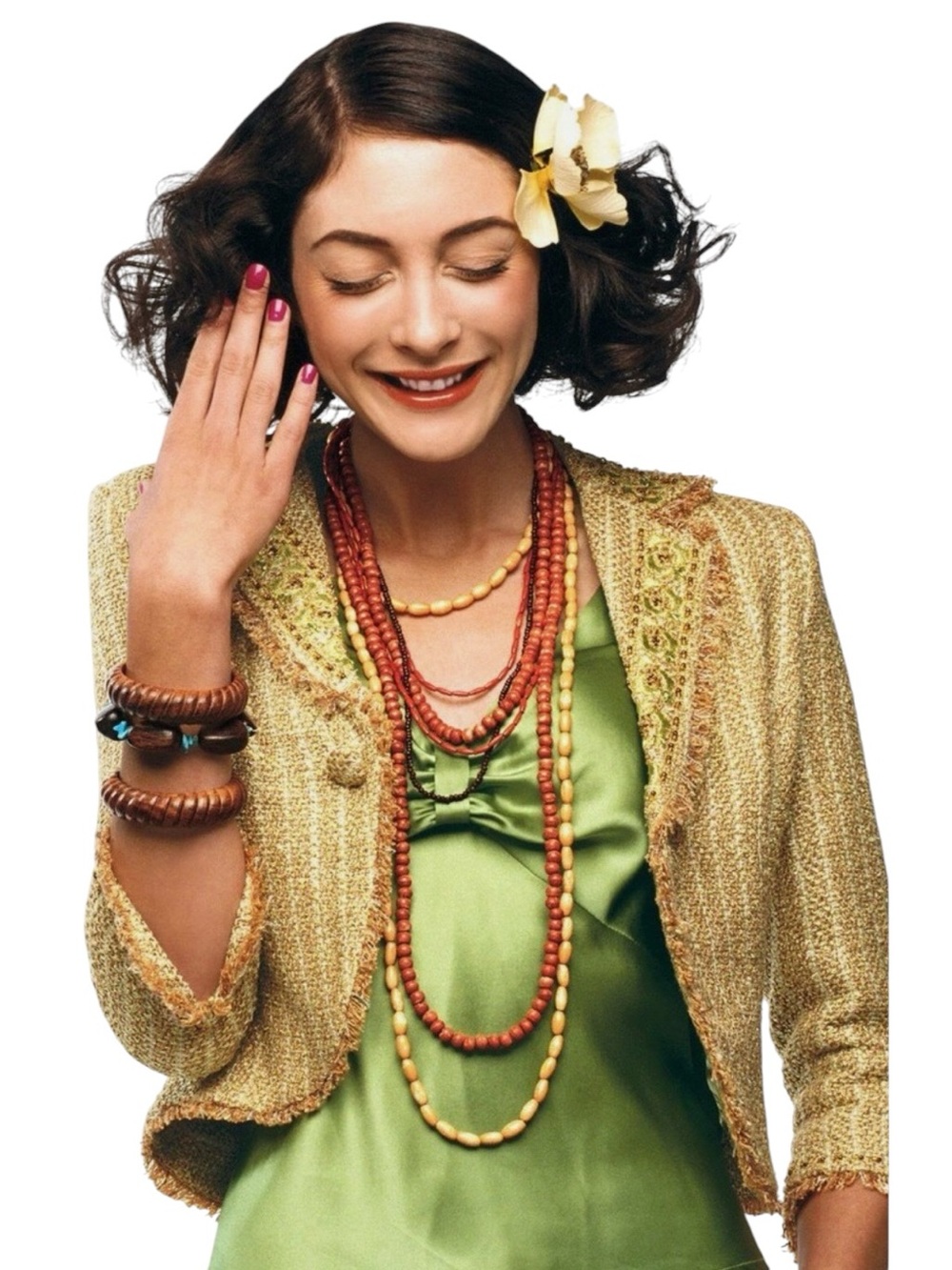 True Meaning Tweed Gold Thread Embroidered Embellished Fringe Jacket 2